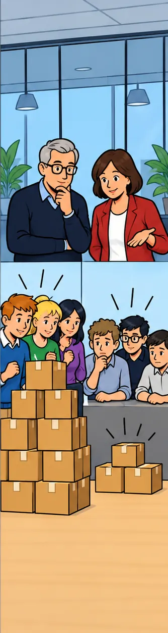 Managers compare two teams side by side, checking which one actually ships more