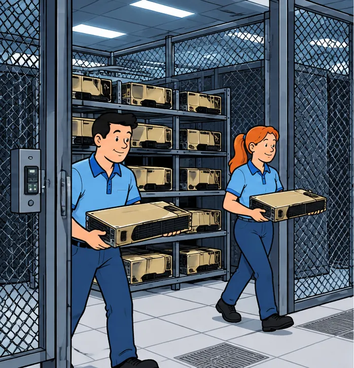 Specialized AI chips kept behind the walls of one company's own data center.