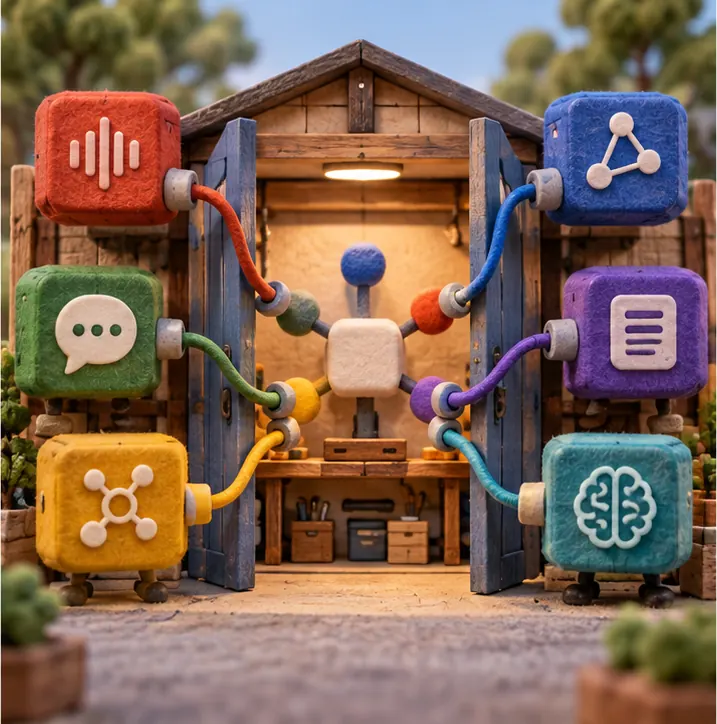 The framework's open door, with different speech and language modules from rival makers plugging into it.